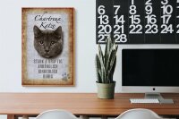 Holzschild Spruch 20x30cm Chartreux Katze stark Schild