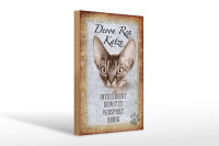 Holzschild Spruch 20x30cm Devon Rex Katze intelligent