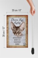 Holzschild Spruch 20x30cm Devon Rex Katze intelligent
