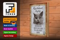 Holzschild Spruch 20x30cm Karthäuser Katze lieb Schild