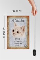 Holzschild Spruch 20x30cm Munchkin Katze lebhaft Schild