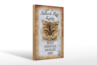 Holzschild Spruch 20x30cm Selkirk Rex Katze ruhig Schild