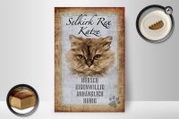 Holzschild Spruch 20x30cm Selkirk Rex Katze ruhig Schild