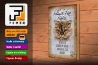 Holzschild Spruch 20x30cm Selkirk Rex Katze ruhig Schild