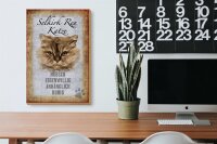 Holzschild Spruch 20x30cm Selkirk Rex Katze ruhig Schild
