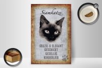 Holzschild Spruch 20x30cm Siamkatze Katze grazil Schild