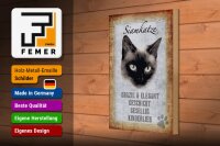 Holzschild Spruch 20x30cm Siamkatze Katze grazil Schild