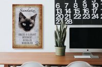 Holzschild Spruch 20x30cm Siamkatze Katze grazil Schild