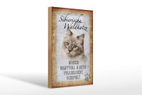 Holzschild Spruch 20x30cm sibierische Waldkatze Katze Wandschild
