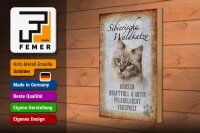 Holzschild Spruch 20x30cm sibierische Waldkatze Katze Wandschild