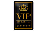 Blechschild Hinweis 12x18cm VIP 18 Jahre Geschenk