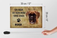 Holzschild Spruch 30x20cm Boxer Hund ohne kein Heim