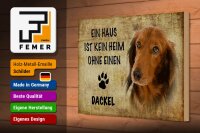 Holzschild Spruch 30x20cm Dackel Hund ohne kein Heim