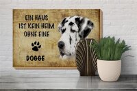 Holzschild Spruch 30x20cm Dogge Hund ohne kein Heim
