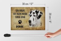 Holzschild Spruch 30x20cm Dogge Hund ohne kein Heim