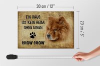 Holzschild Spruch 30x20cm Chow Chow Hund ohne kein Heim
