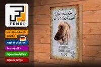 Holzschild Spruch 20x30cm Afghanischer Windhund Hund ohne kein Heim