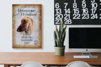 Holzschild Spruch 20x30cm Afghanischer Windhund Hund ohne kein Heim