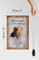 Holzschild Spruch 20x30cm Afghanischer Windhund Hund ohne kein Heim