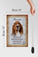 Holzschild Spruch 20x30cm Bassett Hund Schild