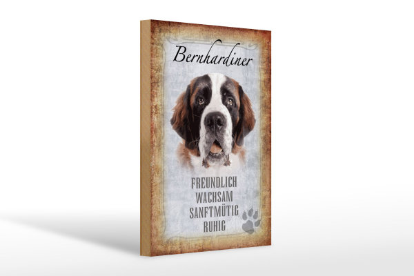 Holzschild Spruch 20x30cm Bernhardiner Hund Schild