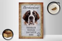 Holzschild Spruch 20x30cm Bernhardiner Hund Schild