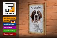 Holzschild Spruch 20x30cm Bernhardiner Hund Schild