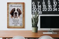 Holzschild Spruch 20x30cm Bernhardiner Hund Schild
