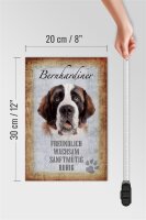 Holzschild Spruch 20x30cm Bernhardiner Hund Schild