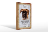Holzschild Spruch 20x30cm Boxer Hund intelligent Schild