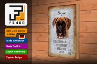 Holzschild Spruch 20x30cm Boxer Hund intelligent Schild