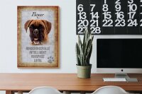 Holzschild Spruch 20x30cm Boxer Hund intelligent Schild