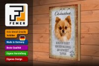 Holzschild Spruch 20x30cm Chihuahua Hund tapfer Schild