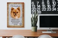 Holzschild Spruch 20x30cm Chihuahua Hund tapfer Schild