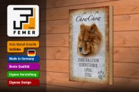 Holzschild Spruch 20x30cm Chow Chow Hund loyal Schild