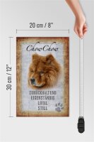 Holzschild Spruch 20x30cm Chow Chow Hund loyal Schild