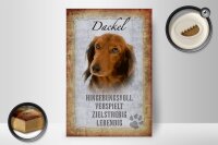 Holzschild Spruch 20x30cm Dackel Hund lebendig Schild