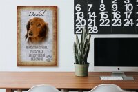 Holzschild Spruch 20x30cm Dackel Hund lebendig Schild