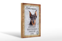 Holzschild Spruch 20x30cm Dobermann Hund loyal Schild