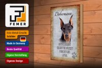 Holzschild Spruch 20x30cm Dobermann Hund loyal Schild