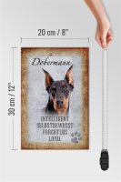 Holzschild Spruch 20x30cm Dobermann Hund loyal Schild