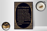 Holzschild Alkohol 20x30cm 10 Biergebote Bier Schild