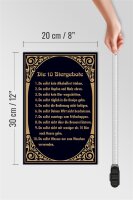 Holzschild Alkohol 20x30cm 10 Biergebote Bier Schild