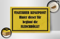 Holzschild Hinweis 30x20cm Vegetarier aufgepasst Schild