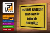 Holzschild Hinweis 30x20cm Vegetarier aufgepasst Schild
