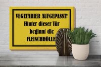 Holzschild Hinweis 30x20cm Vegetarier aufgepasst Schild