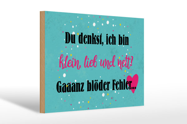 Holzschild Spruch 30x20cm du denkst ich bin klein lieb