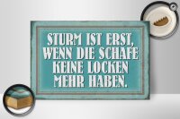Holzschild Spruch 30x20cm Sturm wenn Schafe keine Locken