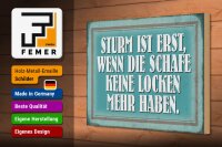 Holzschild Spruch 30x20cm Sturm wenn Schafe keine Locken
