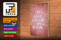 Holzschild Spruch 20x30cm wer schön sein will muss lächeln